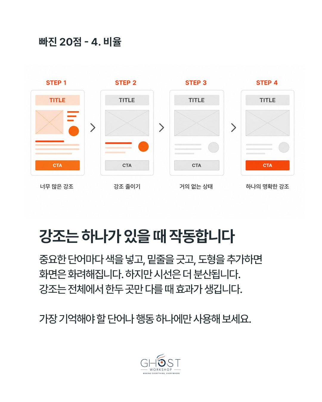 강조는 하나가 있을 때 작동합니다
